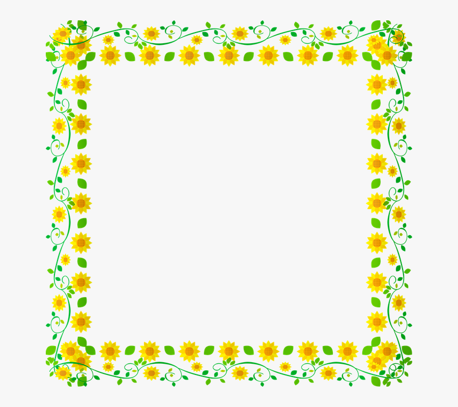 Flower Frame, Flowers, Frame, Sunflower, Morning Glory - Marco Para Fotos Girasoles, Transparent Clipart