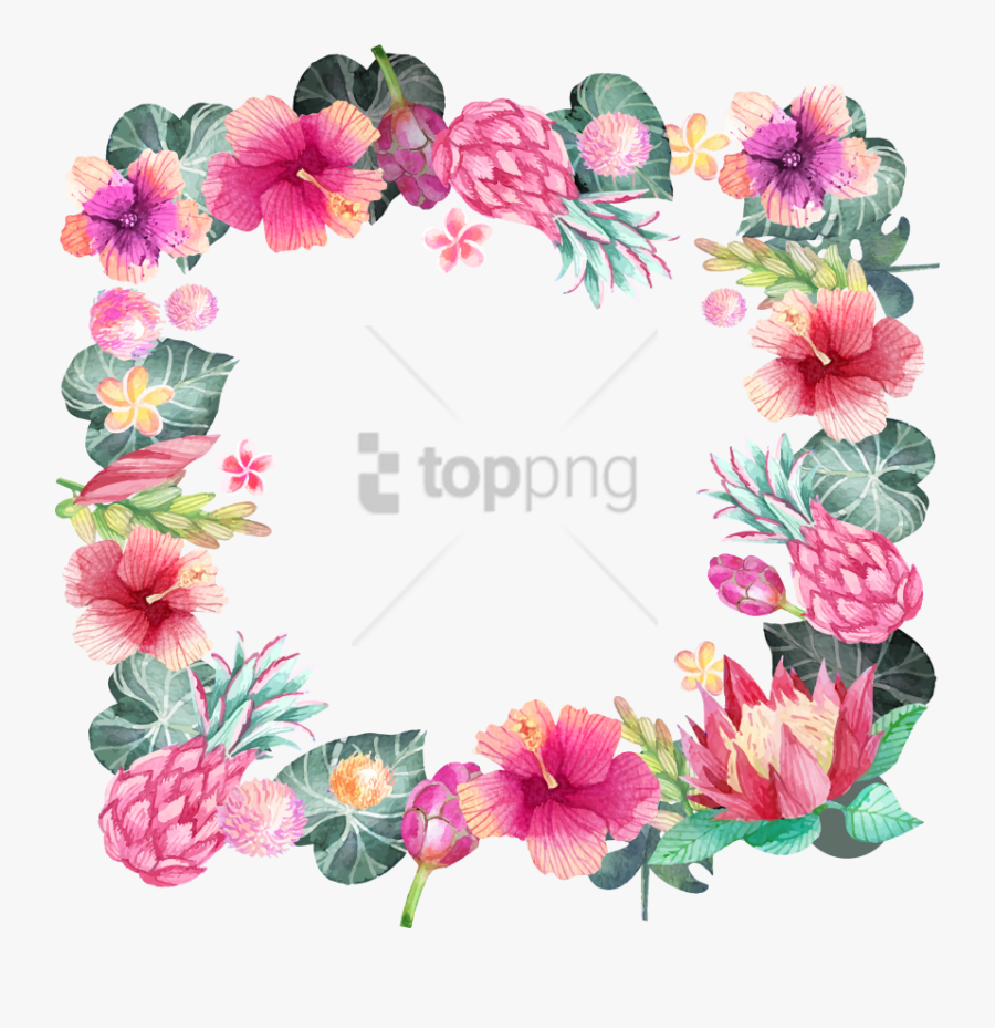 Hawaiian Art,font,malvales,mallow Glory,blossom,herbaceous - Flower Paint Border Design, Transparent Clipart