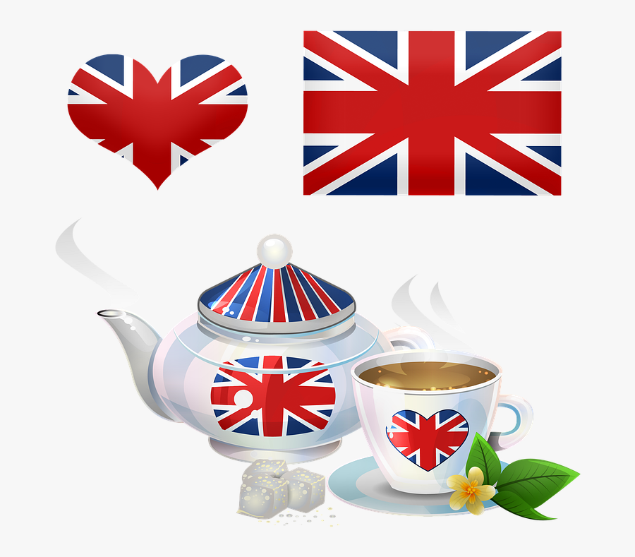 British Tea, Teapot, Tea Cup, British Flag, Union Jack - Union Jack Transparent Background, Transparent Clipart
