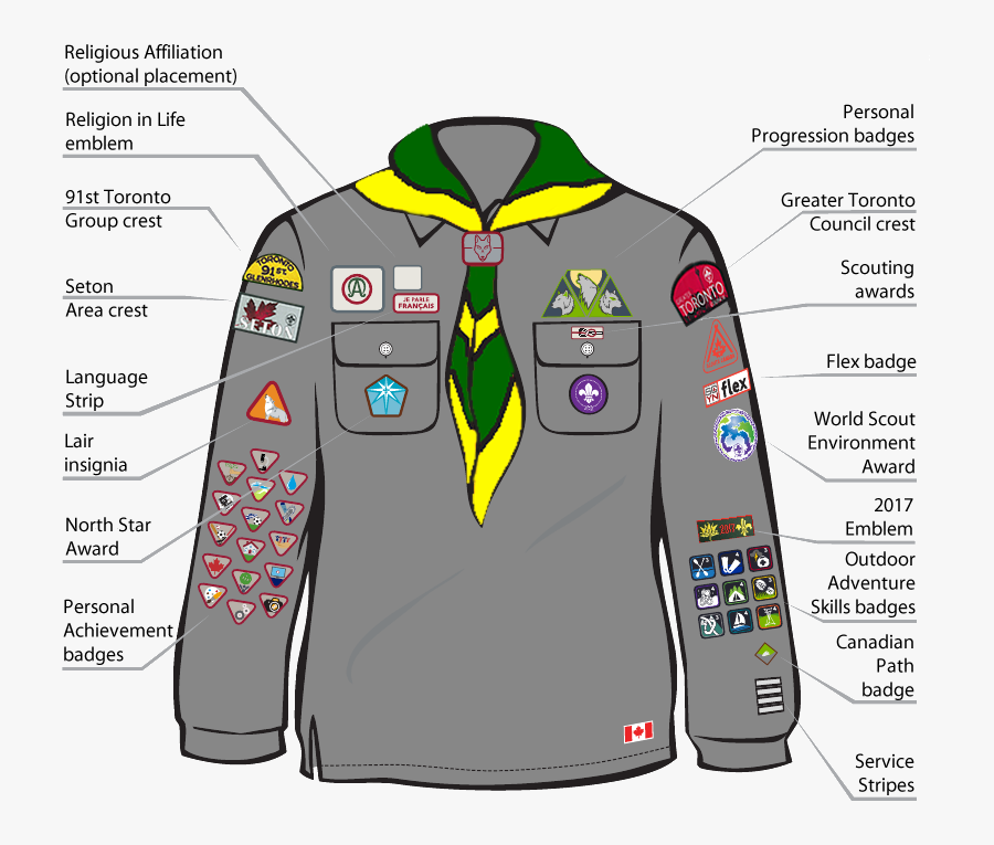 Cub Scout Uniform - Cub Uniform Badge Placement, Transparent Clipart