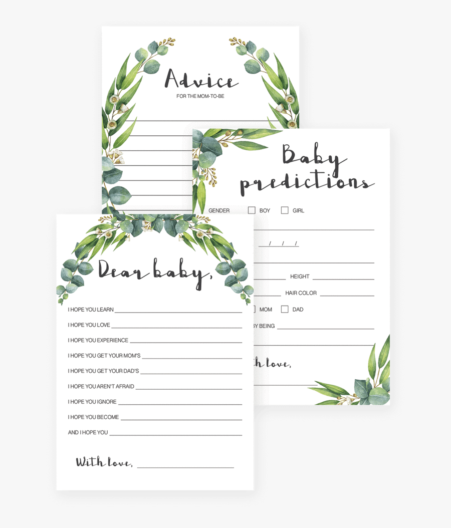 Baby Shower Game Printables - Free Printable Baby Shower Prediction, Transparent Clipart