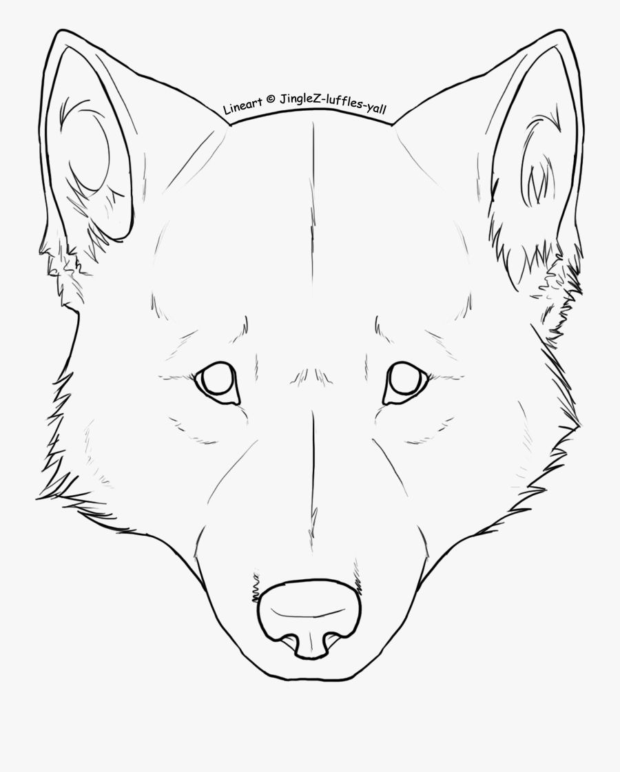 Easy Grey Wolf Face Drawing, Transparent Clipart