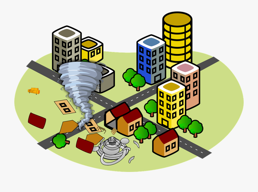 Emergency, Disaster, Tornado, Wind, City, Tree - City Clipart, Transparent Clipart