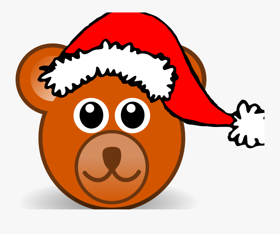 Funny Teddy Bear Face Brown With Santa Claus Hat By - Teddy Bear Face ...