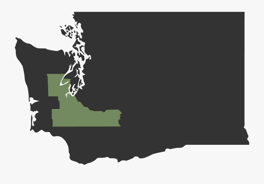 Washington Vector Map - Washington State Flag Map, Transparent Clipart