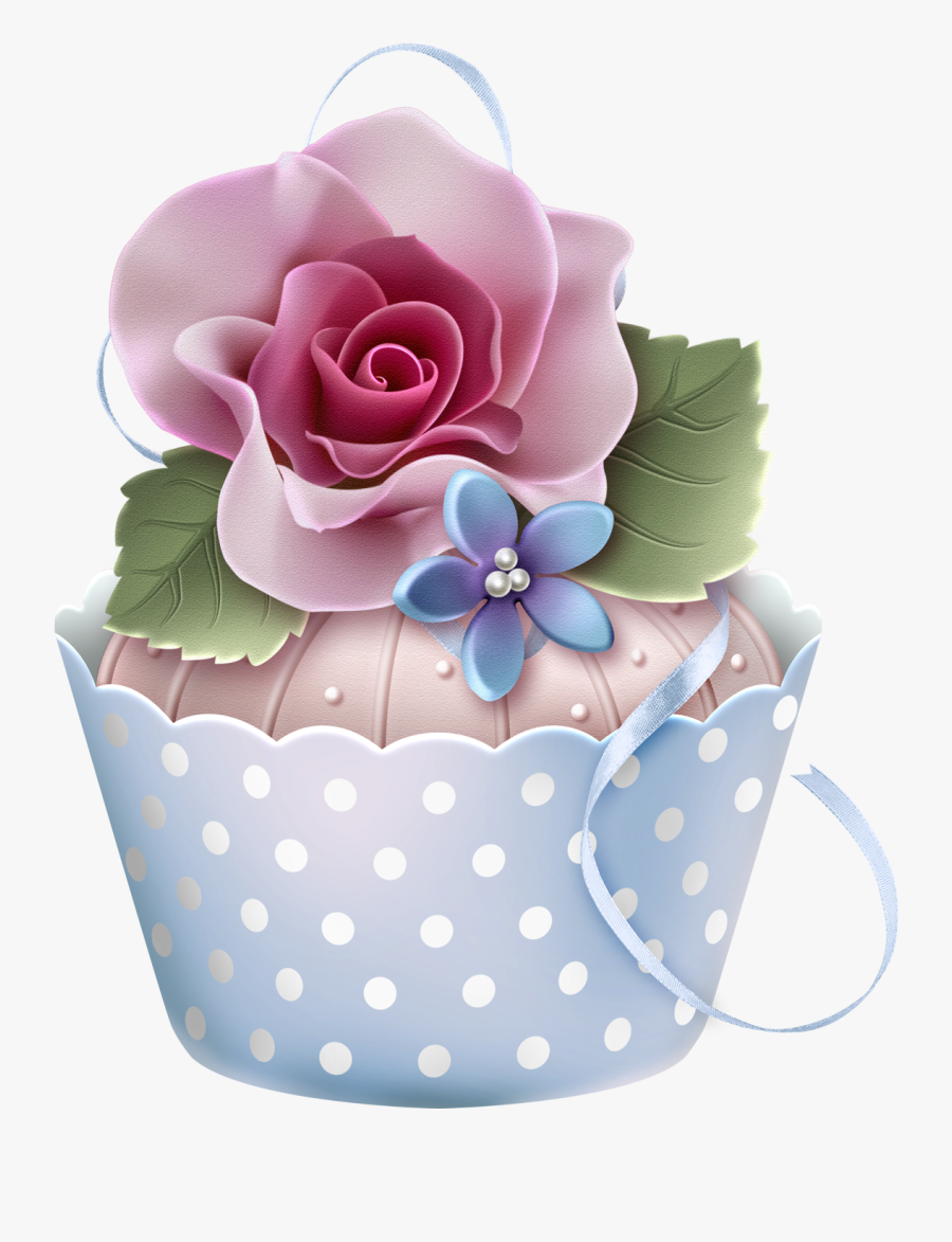 Flower Cupcake Clipart, Transparent Clipart
