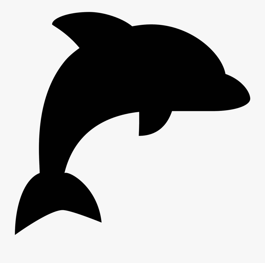 Fins Clipart Dolphin Fin - Black And White Dolphin Icon , Free ...