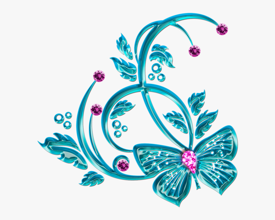 Graceful Decorative Элементы Png От Diza Graceful Decorative - Beautiful Butterfly Design For Wall, Transparent Clipart