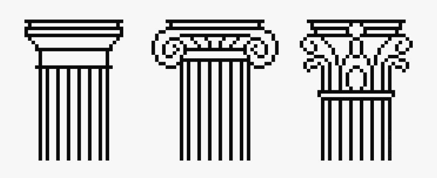 Doric Ionic And Corinthian Drawing Columns, Transparent Clipart