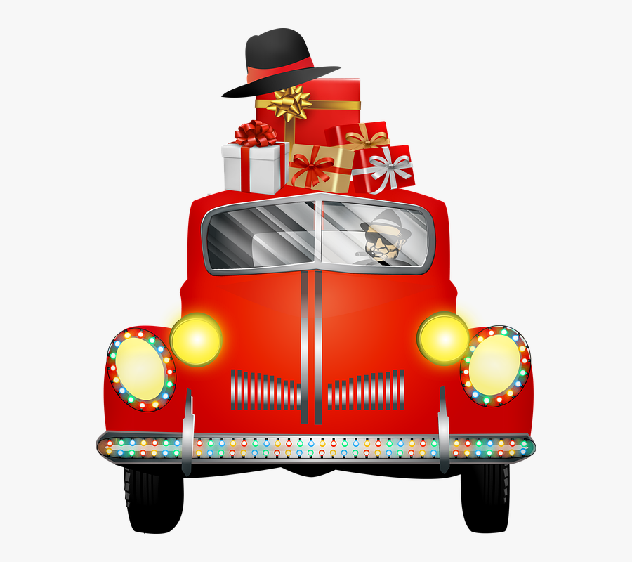Christmas Car, Christmas Truck, Gangster Car, Mafia - Antique Car, Transparent Clipart
