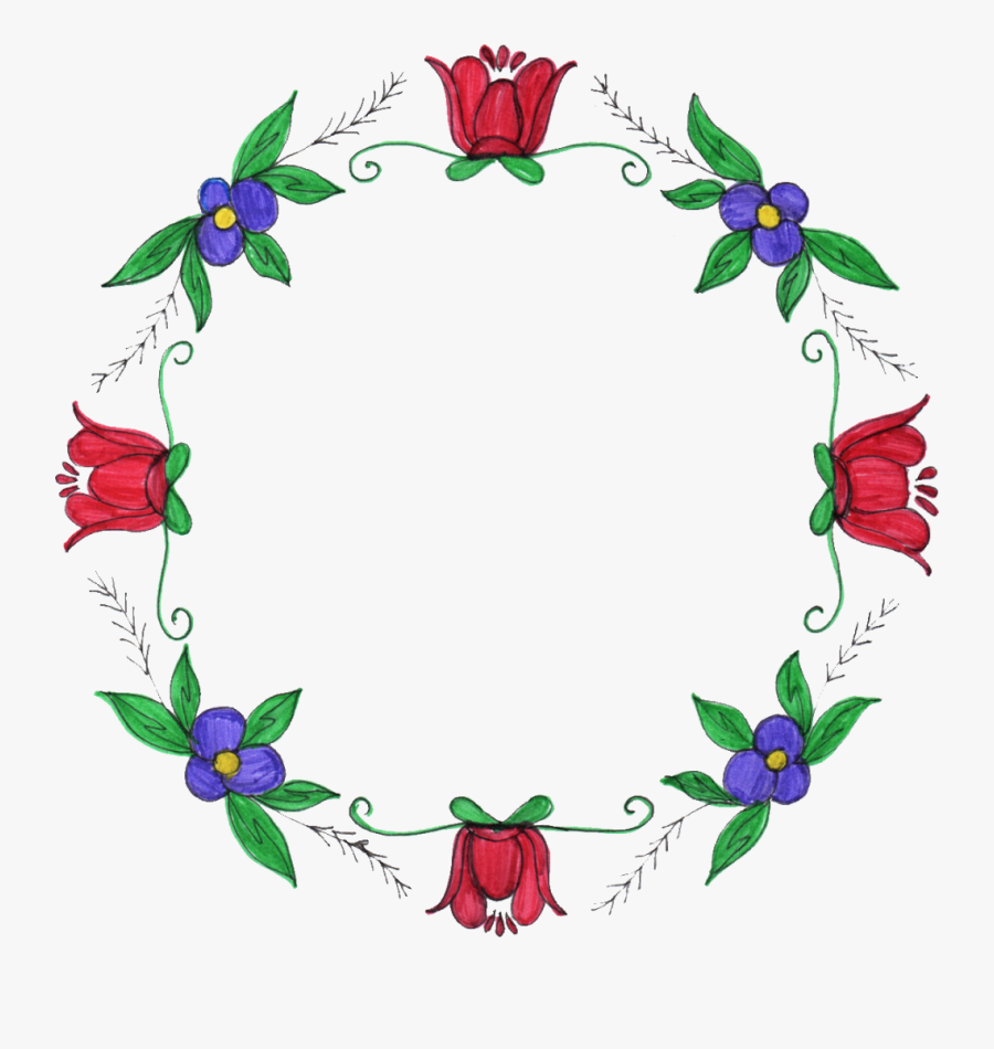 Transparent Flower Frame Clipart - Drawing, Transparent Clipart