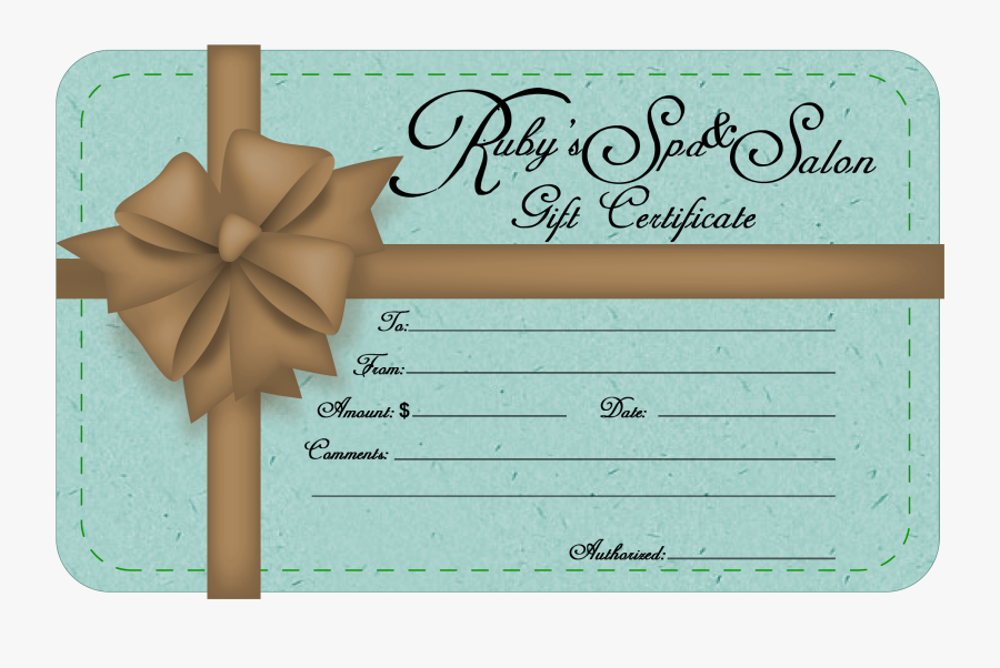Beauty Parlour Card Voucher - Salon Sample Gift Certificate, Transparent Clipart