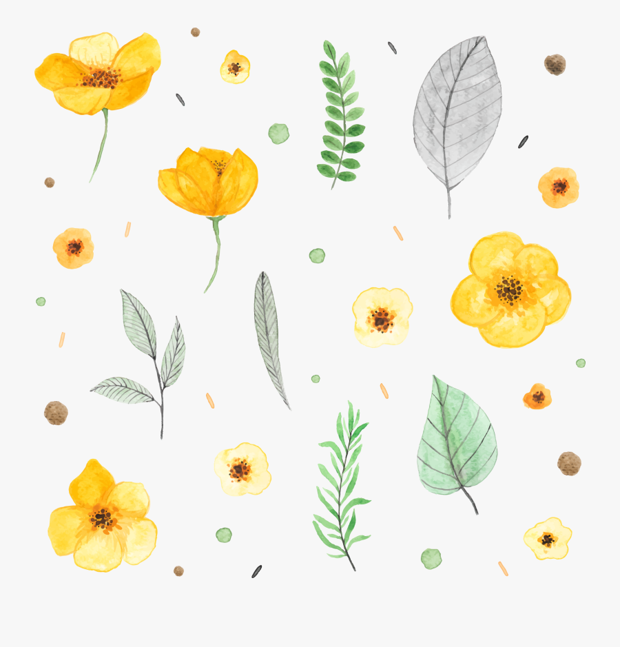 Transparent Watercolor Plants Png - Watercolor Yellow Flower Painting, Transparent Clipart