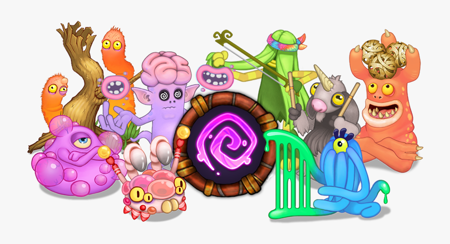 Psychic Monsters Surrounding The Psychic Element Sigil - My Singing Monsters Psychic Monsters, Transparent Clipart