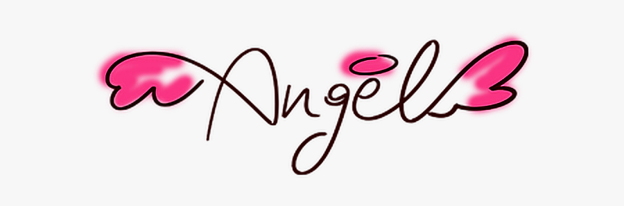 #angel #love #cute #sweet #romantic #wings #writing - Angel In Cute Writing, Transparent Clipart