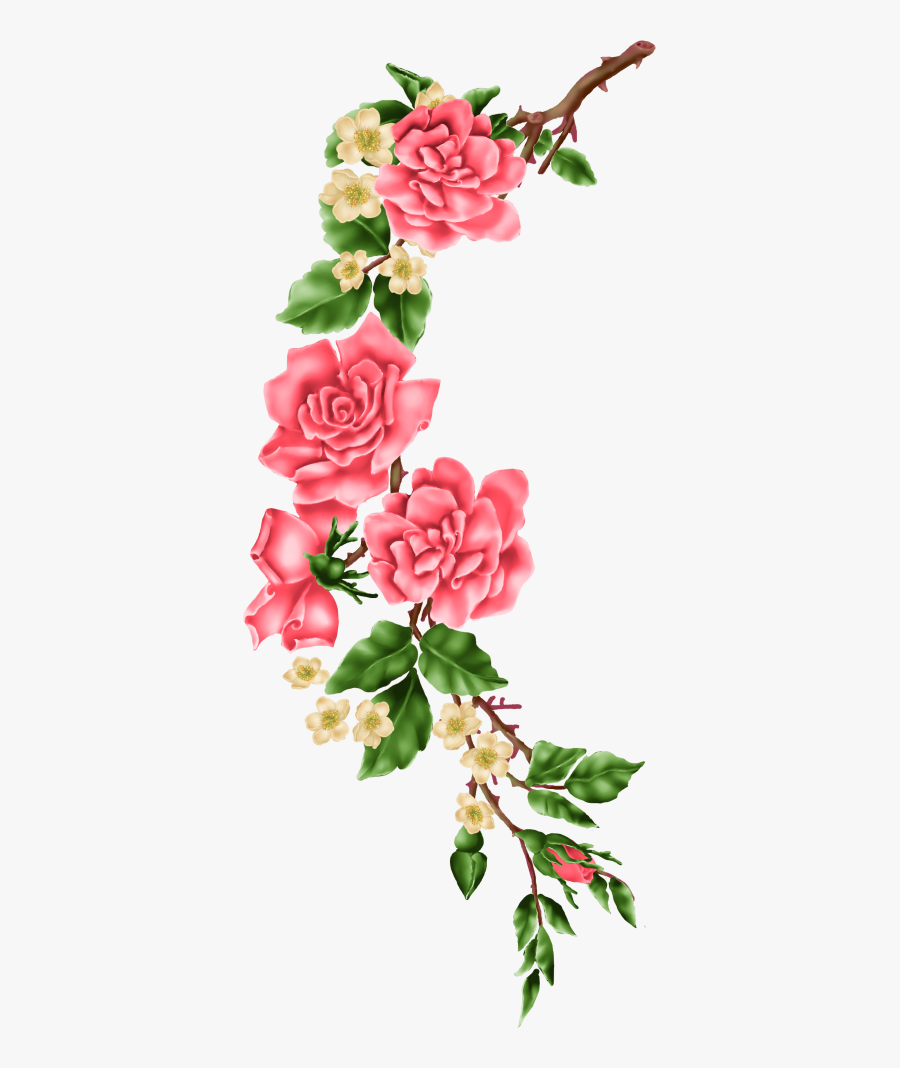 Spring Flowers Decor Picture - Floral Roses Decor Png, Transparent Clipart