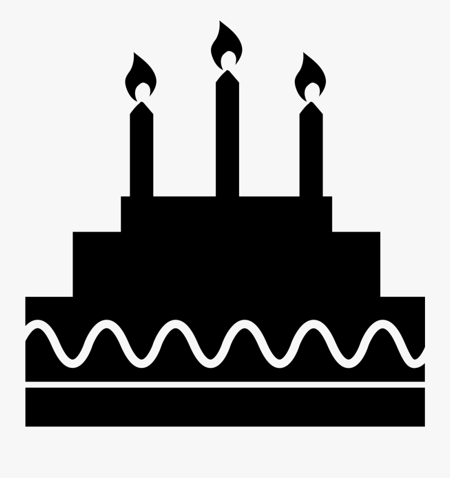 Birthday Cake With Candles - Birthday Cake Silhouette Png, Transparent Clipart