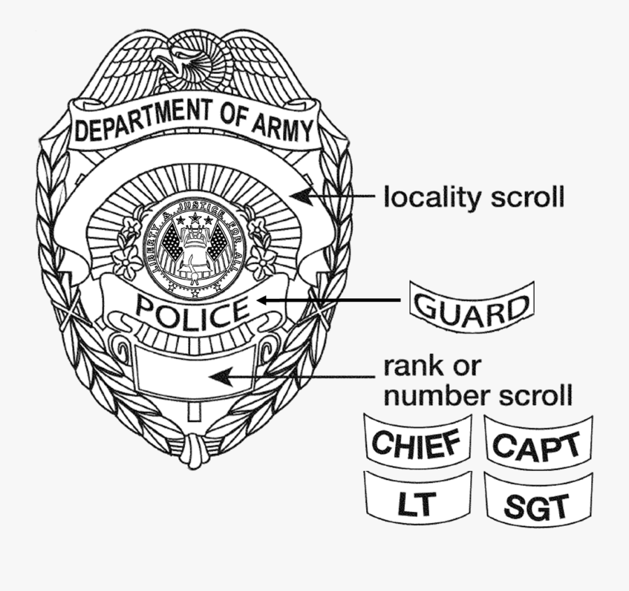 V Drawing Police - Army Civilian Police Badge, Transparent Clipart