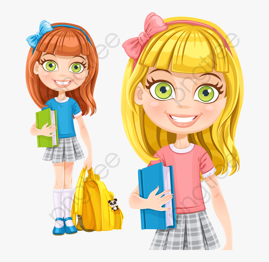 Girl School Clipart - Girl Ready For School Clipart, Transparent Clipart