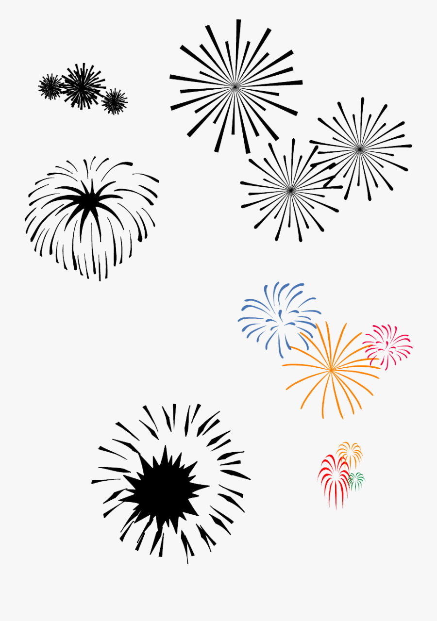 Vector Fireworks Png Download, Transparent Clipart