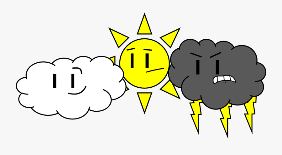 Lightning Clipart Stormy - Black And White Sun Clip Art, Transparent Clipart