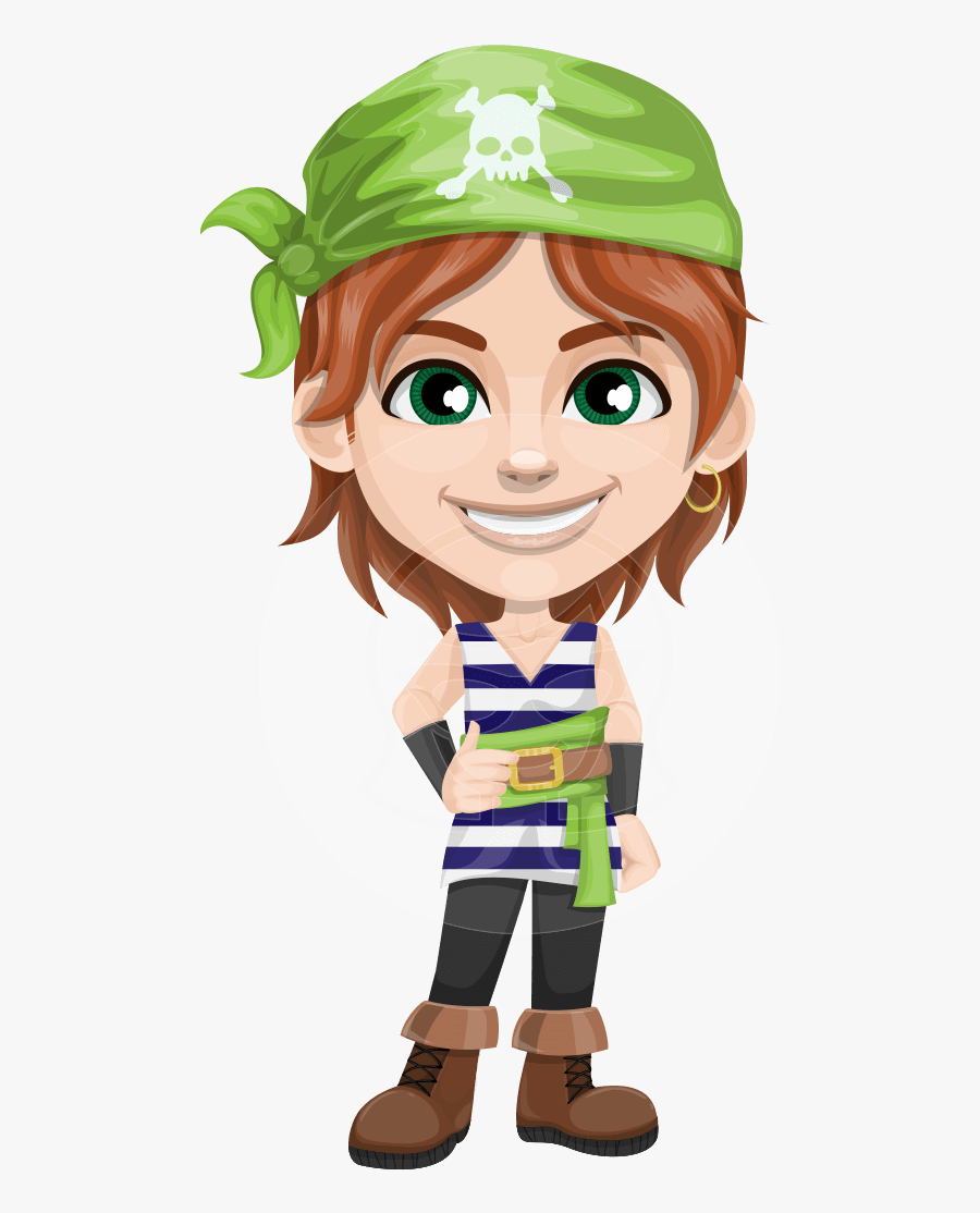 Transparent Female Thief Clipart - Pirate With Parrot And Eye Patch, Transparent Clipart