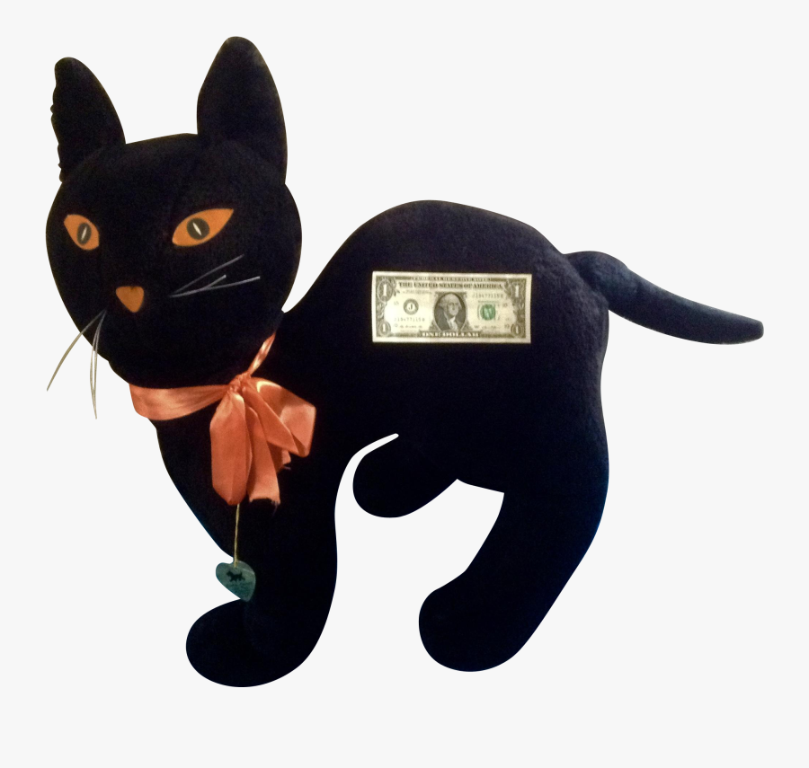 Clip Art Black Cat Stuffed Animal - Black Cat, Transparent Clipart