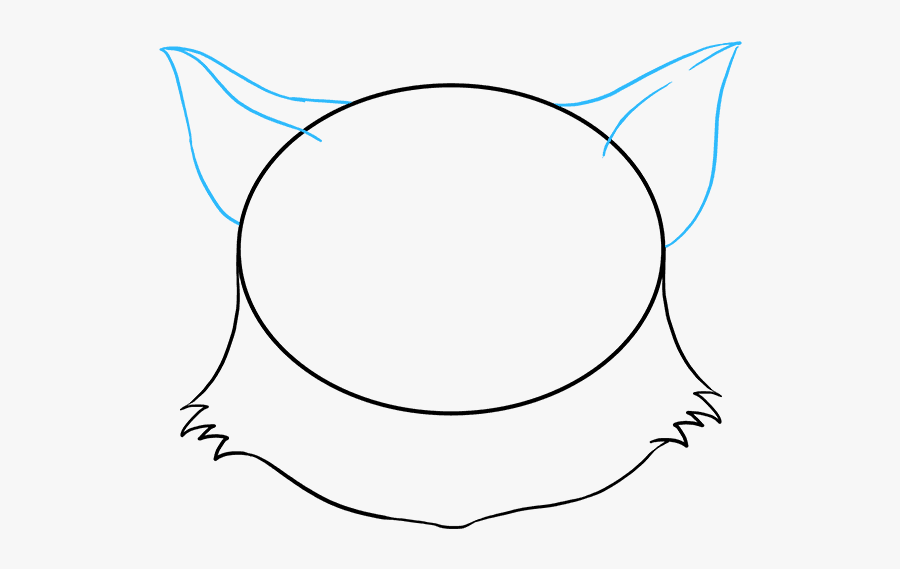 How To Draw Cat Face - Fluffy Cat Face Drawing , Free Transparent ...