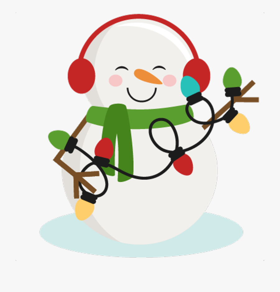 Christmas Lights Border Clip Art Free - Snowman Clipart Transparent Background, Transparent Clipart