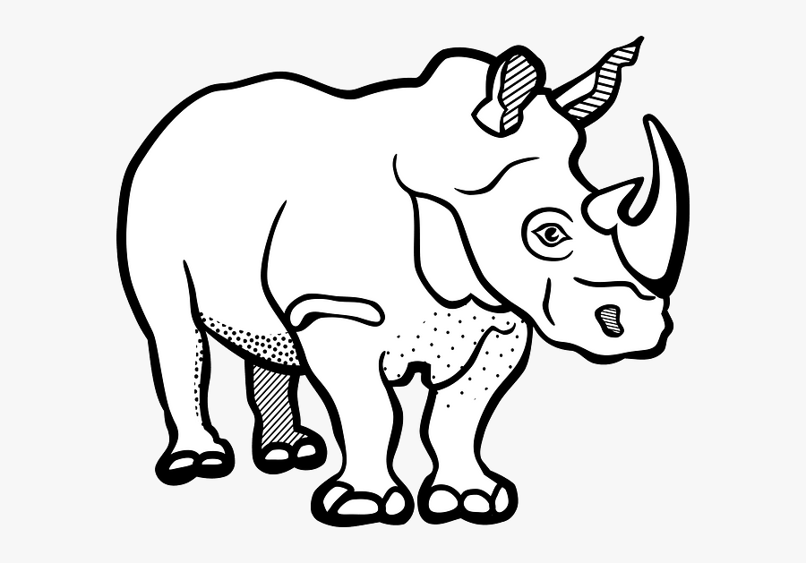 Rhino Clipart Black And White, Transparent Clipart