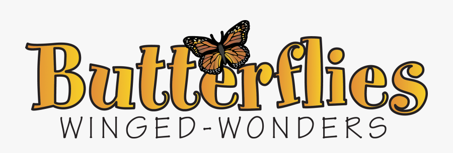 Butterflies Text, Transparent Clipart