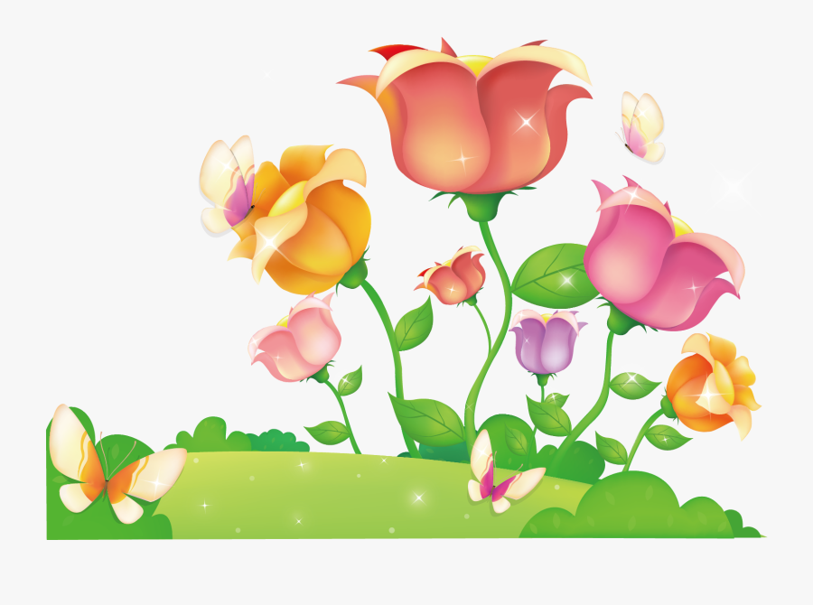 Download Vector Flowers Butterfly - Rose Flower , Free Transparent ...