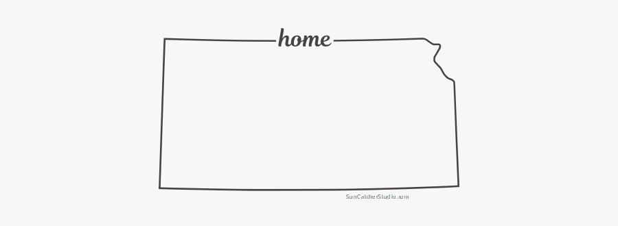 Free Kansas Outline With Home On Border, Cricut Or - Home Appliance, Transparent Clipart