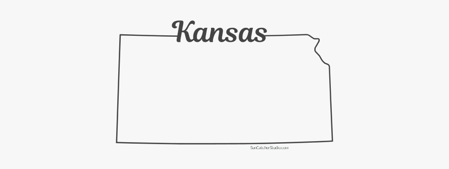 Free Kansas Outline With State Name On Border, Cricut - Home Appliance, Transparent Clipart