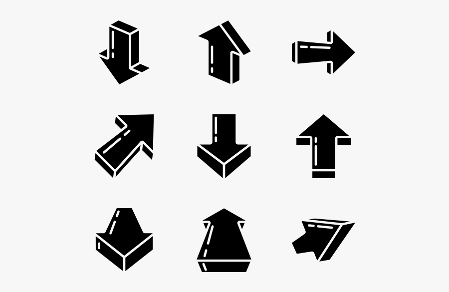 302 Arrow Icon Packs - 3d Direction Arrow Png, Transparent Clipart