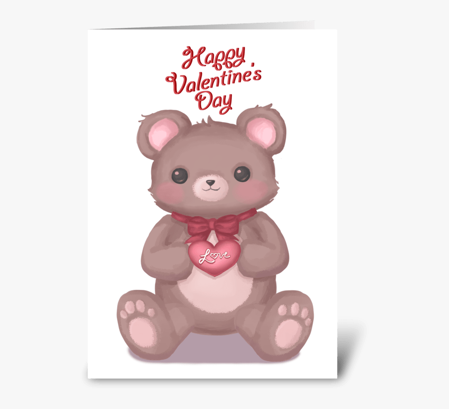 Valentine"s Teddy Bear Greeting Card - Cartoon, Transparent Clipart