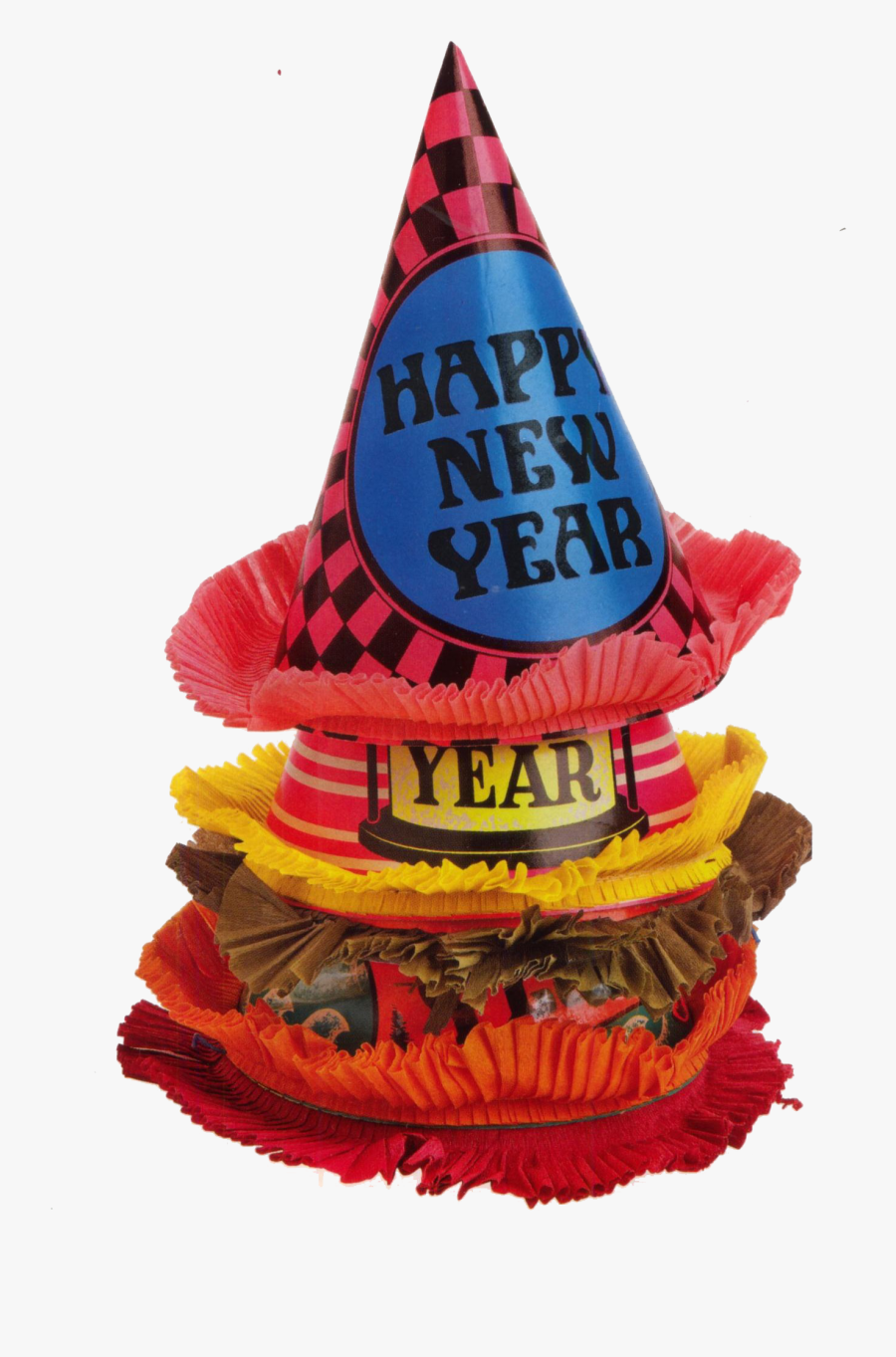 Transparent New Year Party Hat Clipart - Vintage New Year Hat, Transparent Clipart