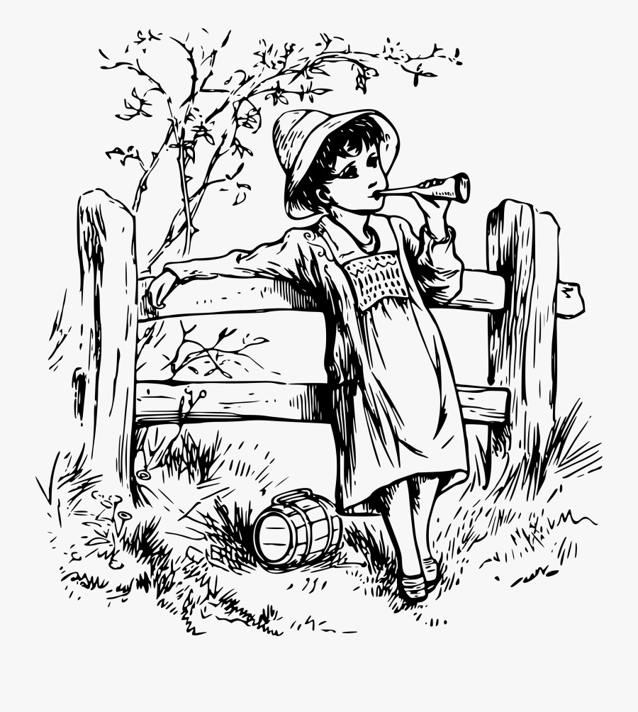 Countryside Clipart Transparent - Clipart Country Girl Black And White, Transparent Clipart