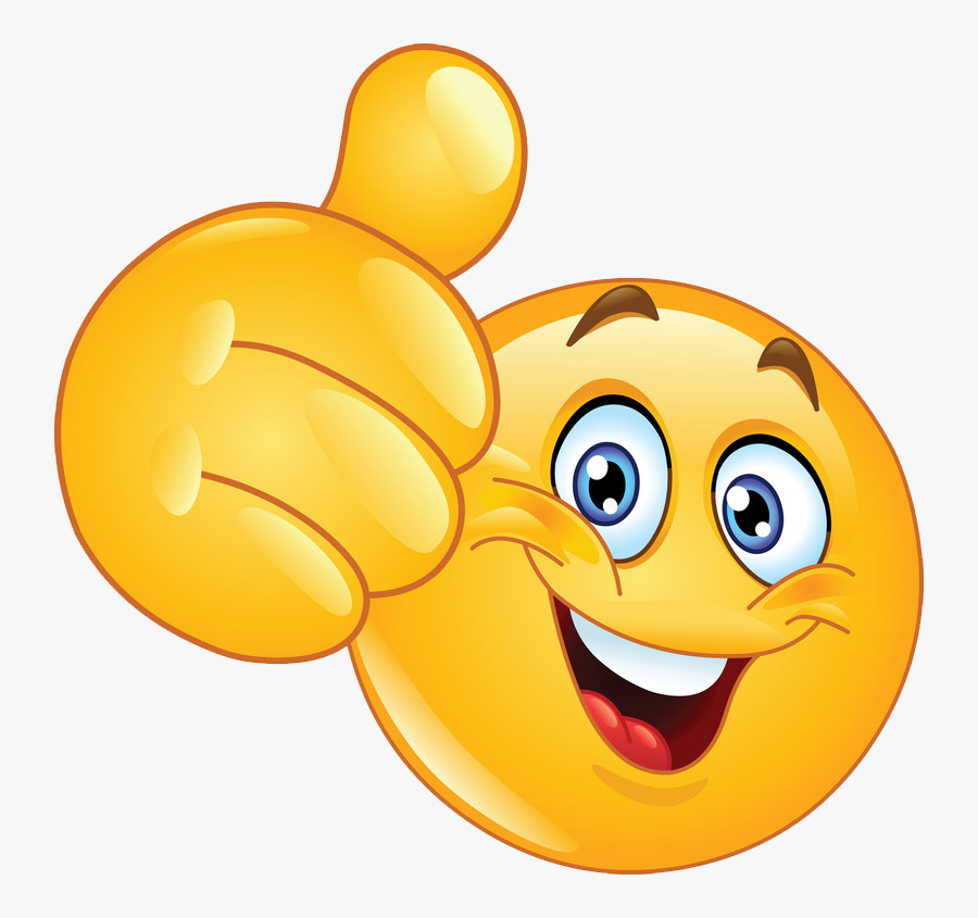 Wow Emoji Png - Smiley Face With Thumb Up , Free Transparent Clipart