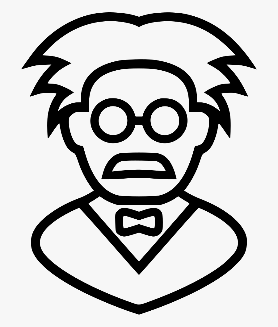 White,face,line Art,head,black And White,eyewear,coloring - Professor Icon, Transparent Clipart