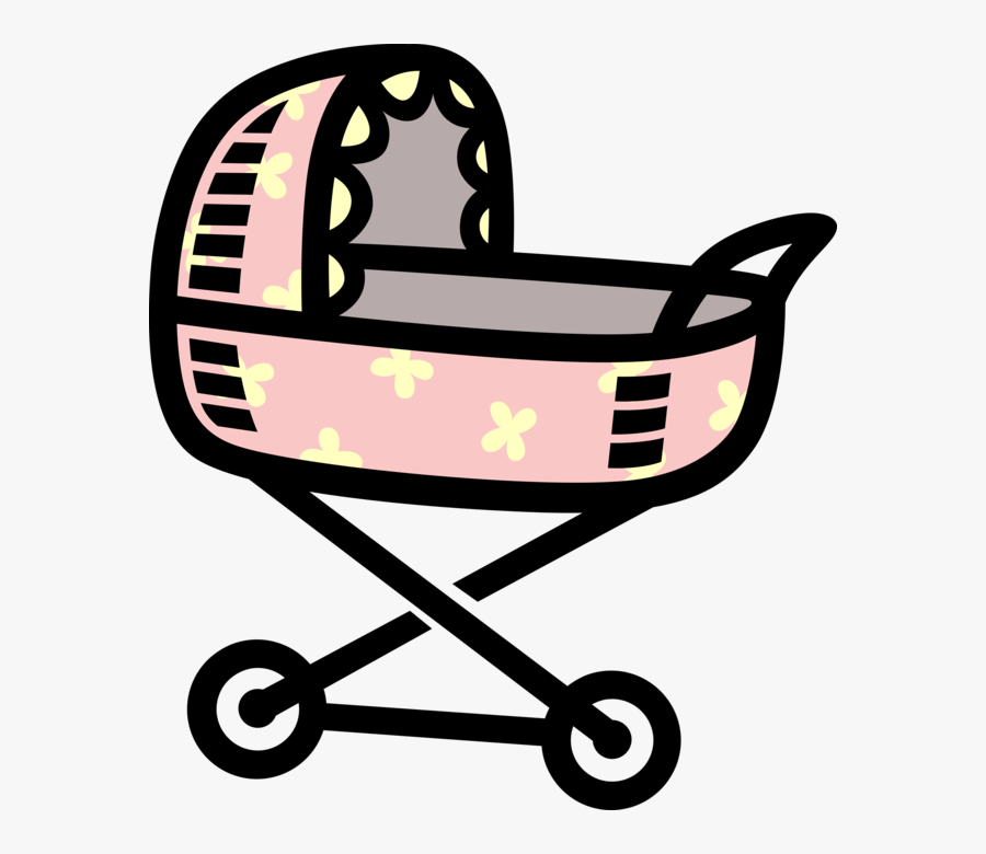 Vector Illustration Of Baby Carriage Pram Stroller - Clipart Transparent Stroller, Transparent Clipart