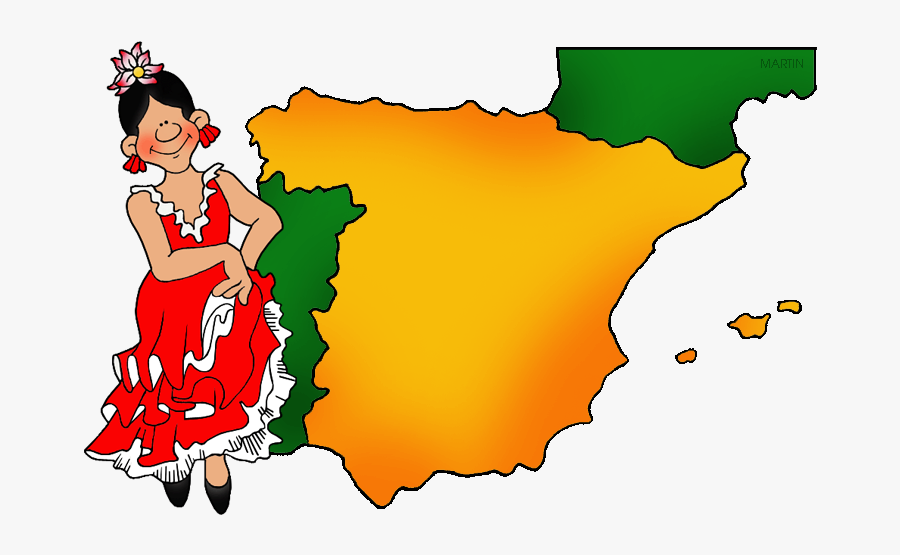 Spain Map - Map Of Spain Clipart, Transparent Clipart