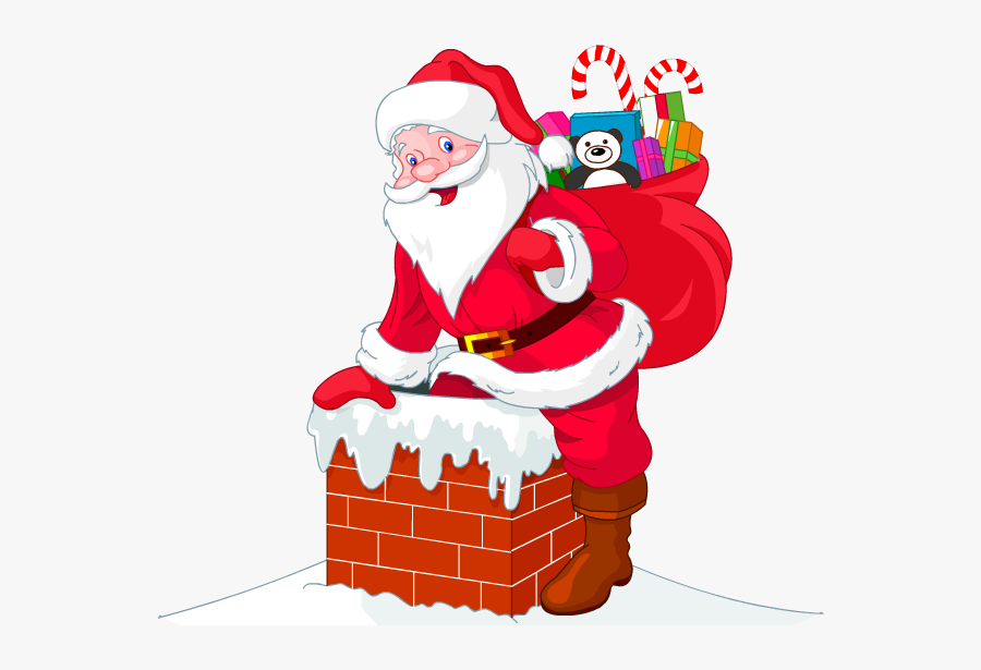 Headphone Clipart Santa Claus - Santa Claus In Chimney Png, Transparent Clipart