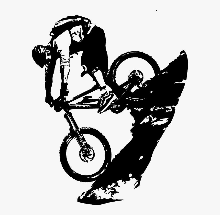 Drawn Bike Cycling Tattoo - Mountain Bike Tattoo Design, Transparent Clipart