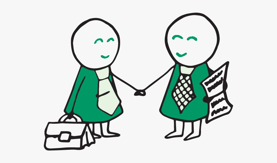 Two Business People Shaking Hands - Friendly People Cartoon, Transparent Clipart