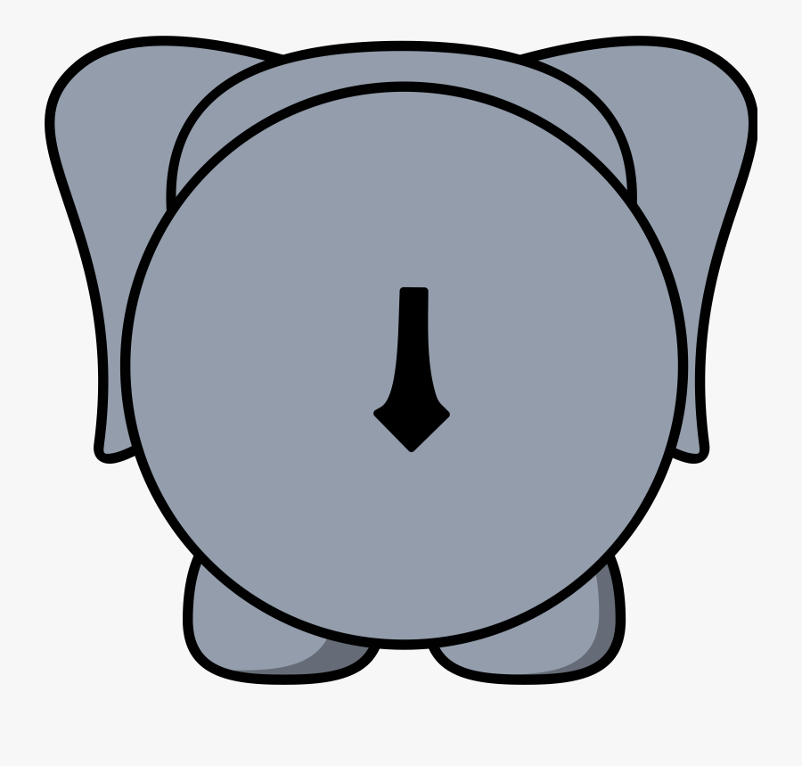 Clipart - Cartoon Elephant Facing Front, Transparent Clipart