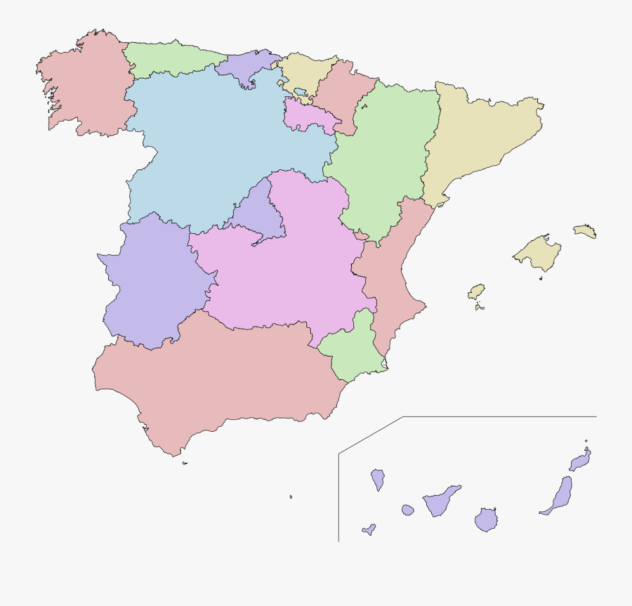 Map Of Spain Without Names, Transparent Clipart