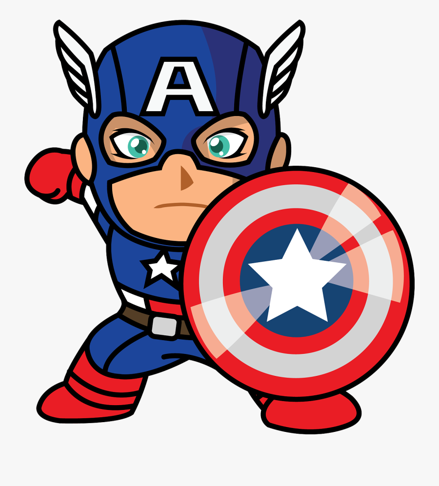 Infant United America States Cuteness Captain Cartoon - Captain America Cartoon Png, Transparent Clipart