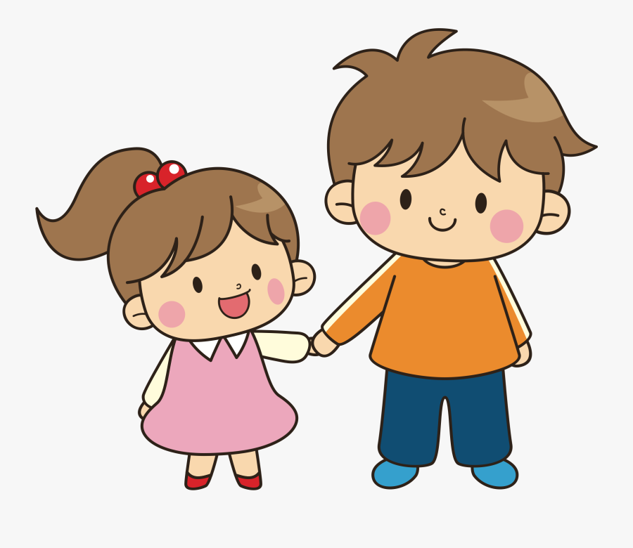 Clipart Of Older, Younger And Brother - Brother And Sister Animation, Transparent Clipart