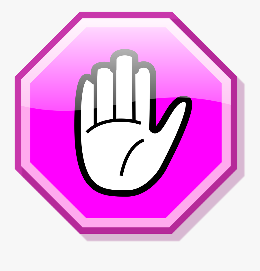 Svg Royalty Free - Stop Hand Pink, Transparent Clipart